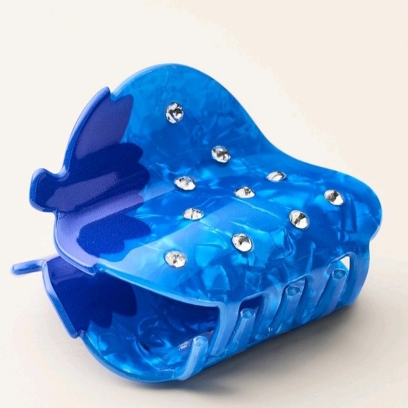 Kate Spade xTarget Blue Sparkly Strawberry Claw Clip Hair Accessory Women Girls - Picture 2 of 3